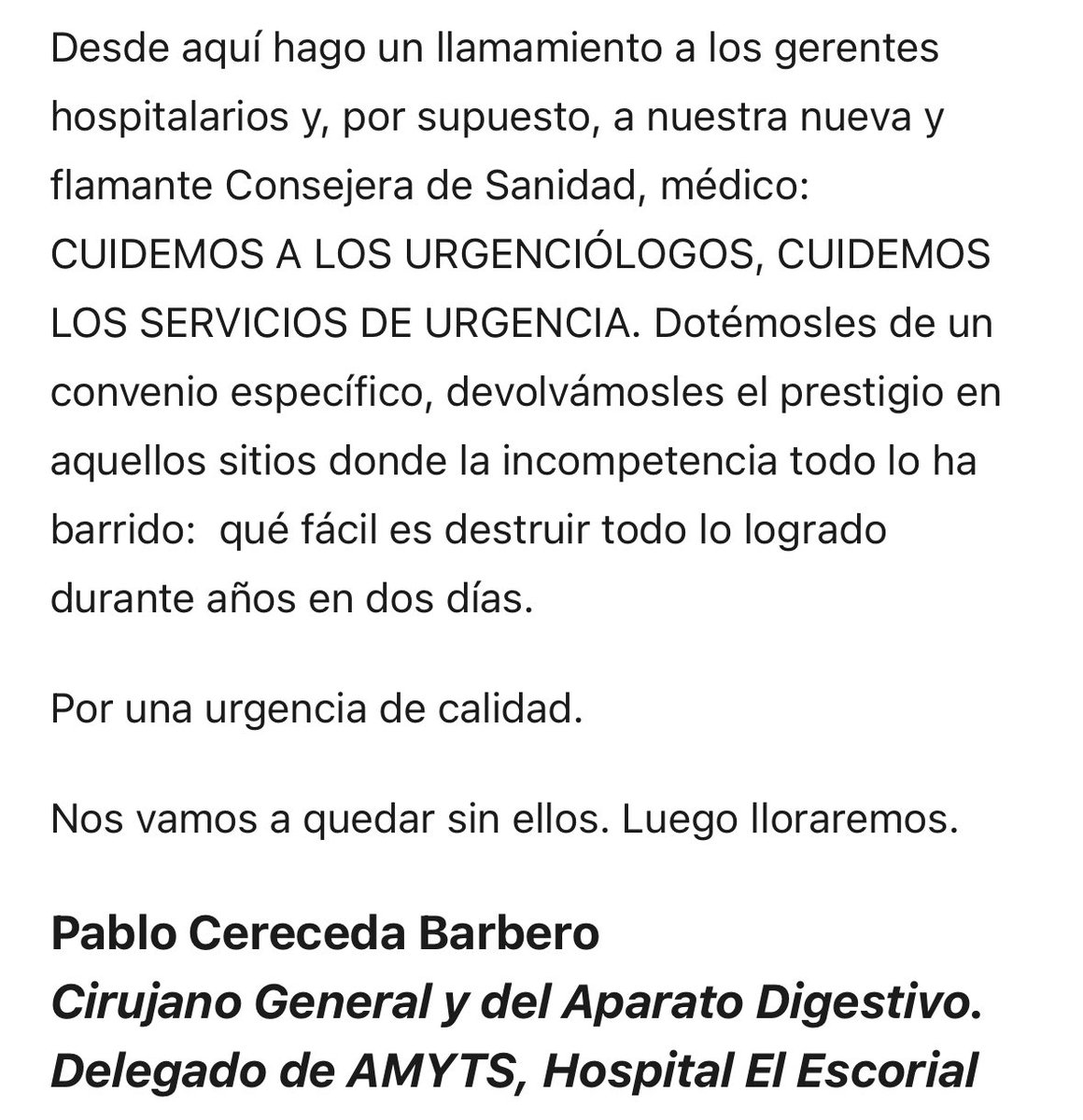 umsadiza's tweet photo. Sobre los Servicios de Urgencias:
«“Burnout” es insuficiente para definirlo»

Ya es hora de centrar la atención en mejorar la gestión de los Servicios de Urgencias. 

#UrgSOS 
@amytsmedicos 

https://t.co/ZownD3TbMm https://t.co/nOczUfG00X