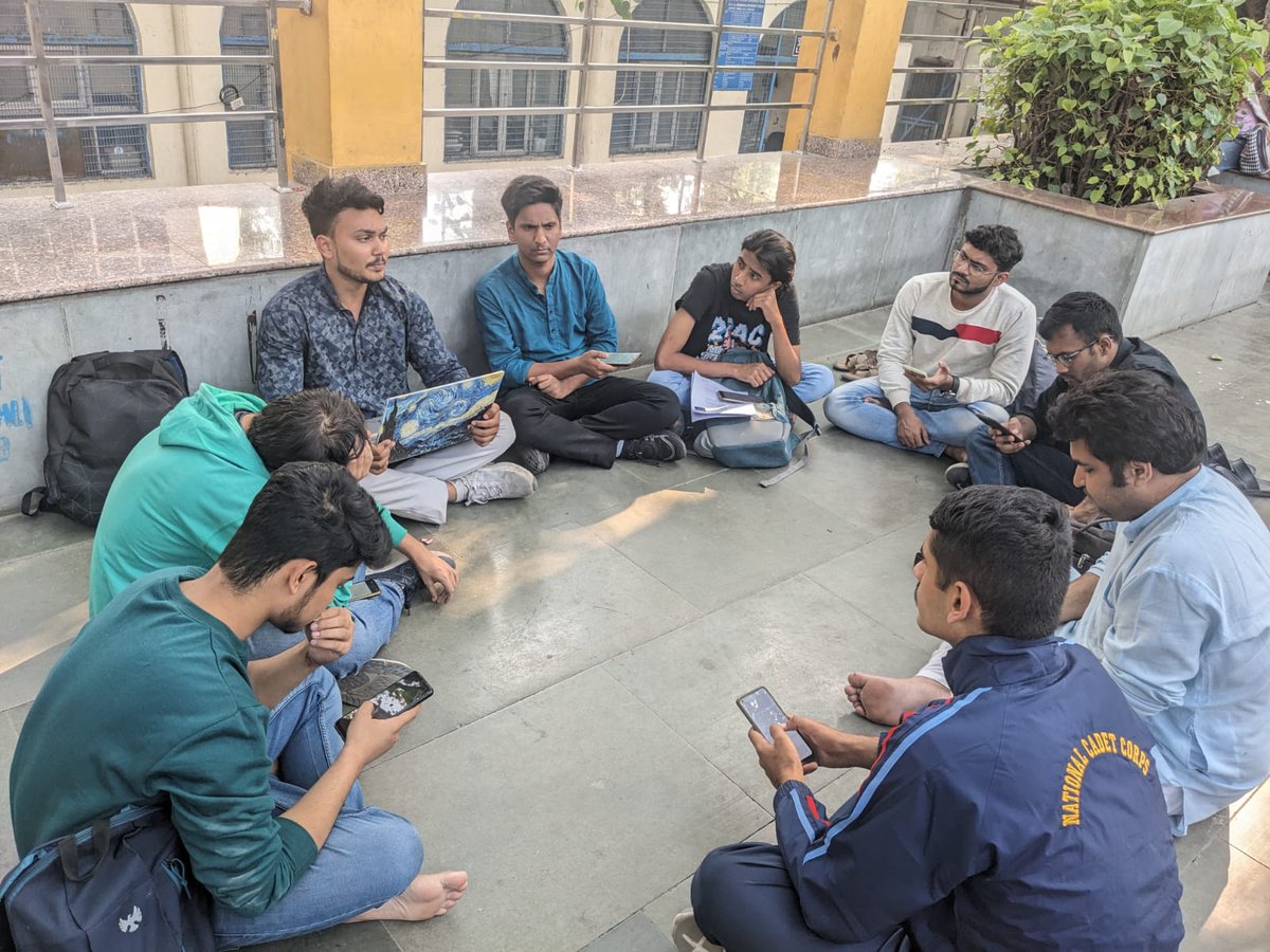 Ambedkarite_aud's tweet photo. Yesterday, Ambedkarite Students Forum met as regular study circle that happens every Friday where we read Ngugi wo Thiongo's 'Decolonising the mind'. @abhiiiiii04 as usual picked up the reading and read aloud sections of the book to Understand politics of Linguistics Imperialism. https://t.co/8ApHstjgHm