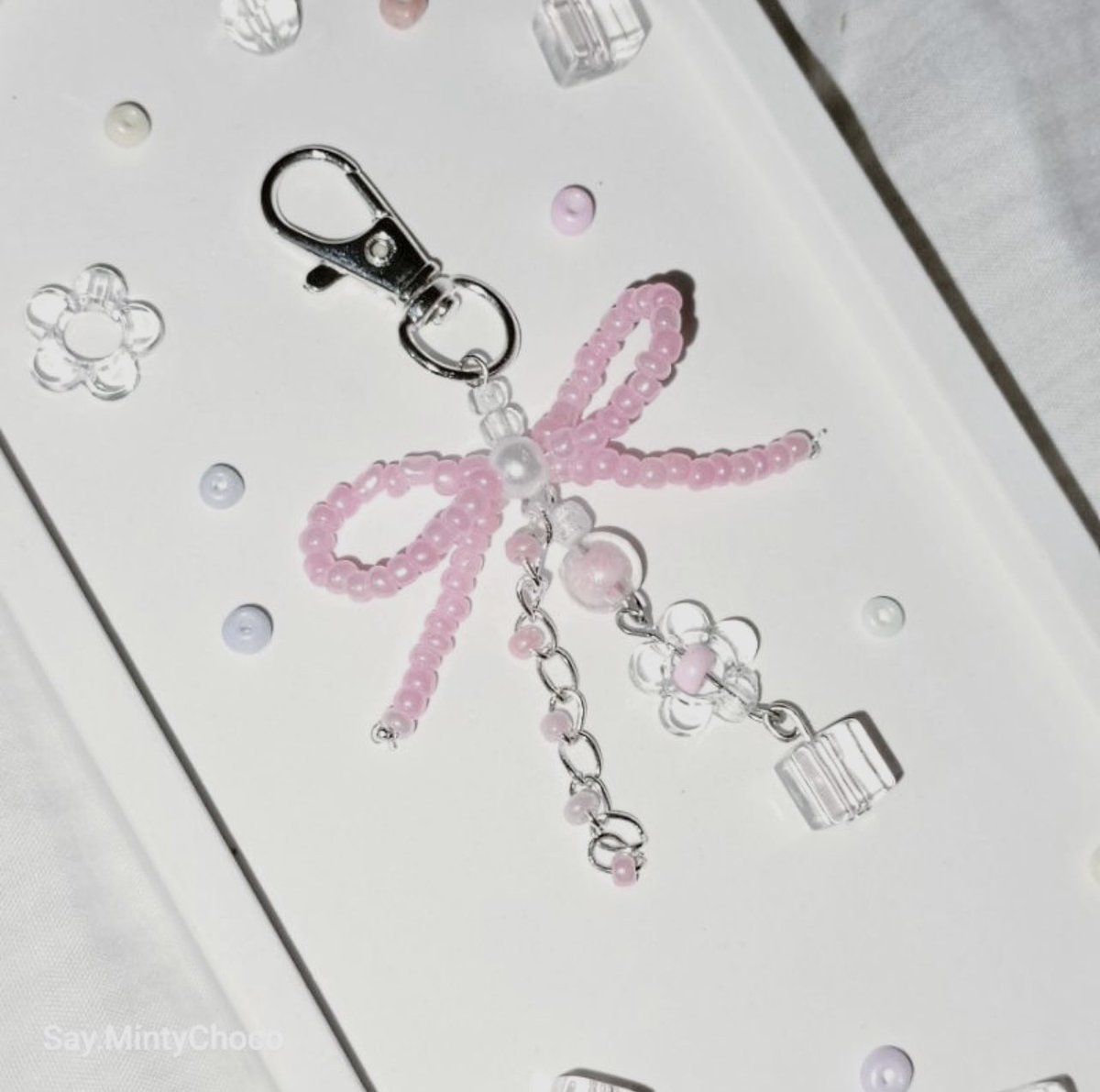 beads🐩 + ribbon🎀= cute cute cute!♡.°⑅