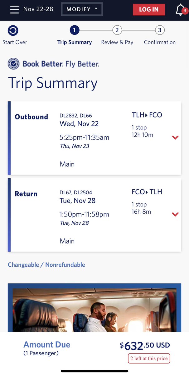 FareSkies's tweet photo. Delta coming in to fill some gaps:

TLH to the following European destinations RT as low as the $600’s with scattered dates from Nov-early March:

Italy: FCO; MXP
Netherlands:  AMS

*min of 1-week for best pricing
*main cabin fares
*some THX availability https://t.co/Cf1CBLmDPf