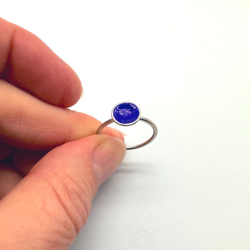 Silver Enamel Bowl Ring - Sapphire Blue tuppu.net/a84362d6 #HandmadeHour #UKHashtags #MHHSBD #bizbubble #inbizhour #giftideas ##UKGiftHour #shopsmall #Sapphire
