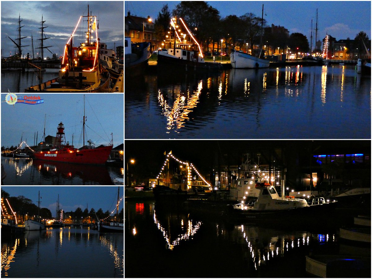 ontdekdenhelder's tweet image. Natuurlijk zijn de traditionele #lichtjes op de #schepen van de #Museumhaven ook weer te zien - #DenHelder #lights #traditional #weekend