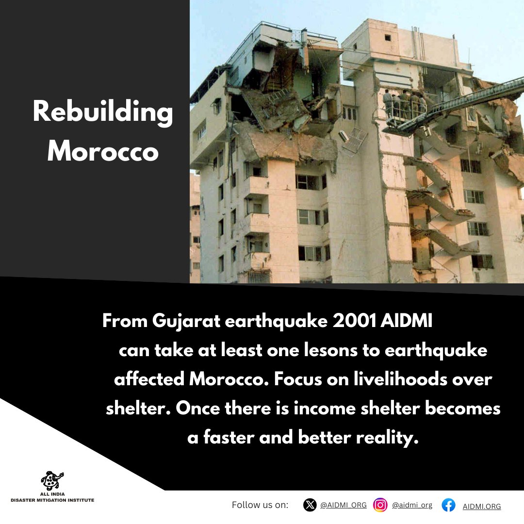 Rebuilding Morocco

#maroccoearthquake
#ifrc
#redcross
#gujaratearthquake
#livelihoods
#earthquake 
#earthquakeeffect
#earthquakerelief
<a href="/AIDMI_ORG/">AIDMI</a>