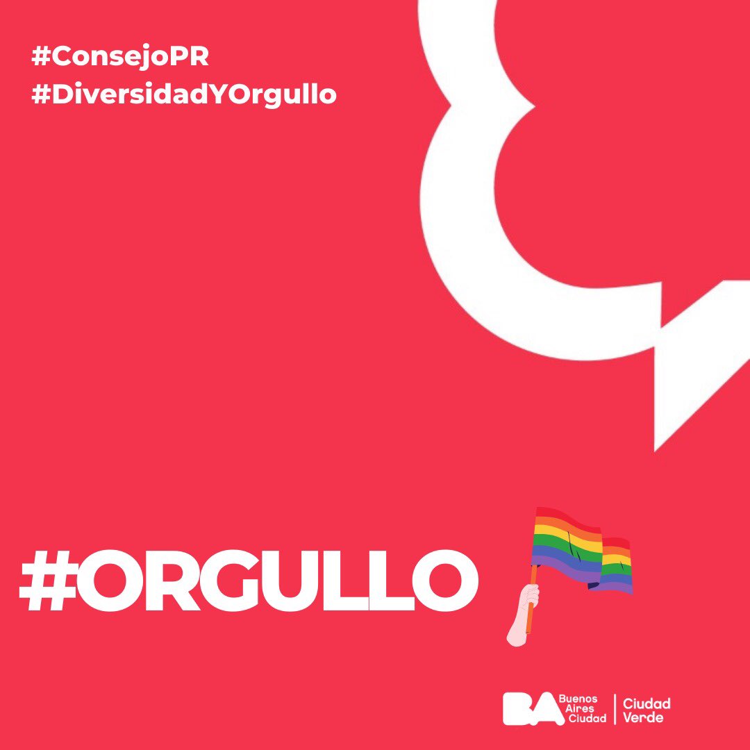 🌈¡Comenzó la #SemanaDelOrgullo!
Desde el #ConsejoPR, trabajamos con el convencimiento de que el rol de los y las comunicadoras implica una gran responsabilidad en la construcción de un mundo más justo e igualitario para todas las personas.
¡Sentí orgullo de ser quien sos! 🏳️‍🌈💪🏼