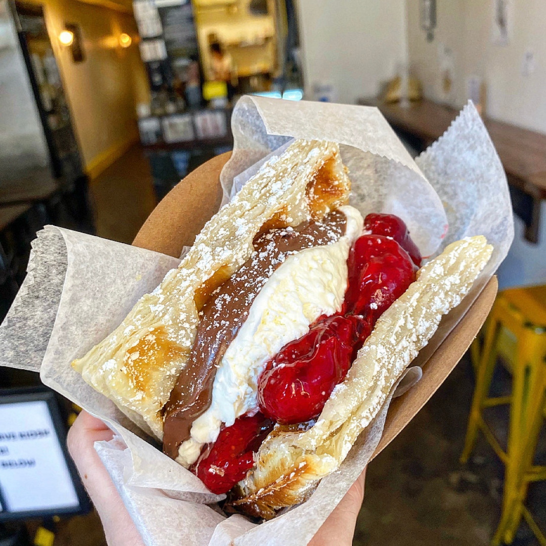 IRONCVILLE's tweet photo. The perfect snack for all the vampires out there 👀

This paffle is packed with Nutella, whipped cream, and strawberries! https://t.co/yLXNrjxEVO