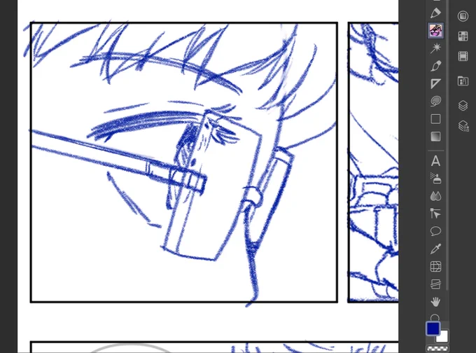 このメガネの描き方、最近気に入ってる