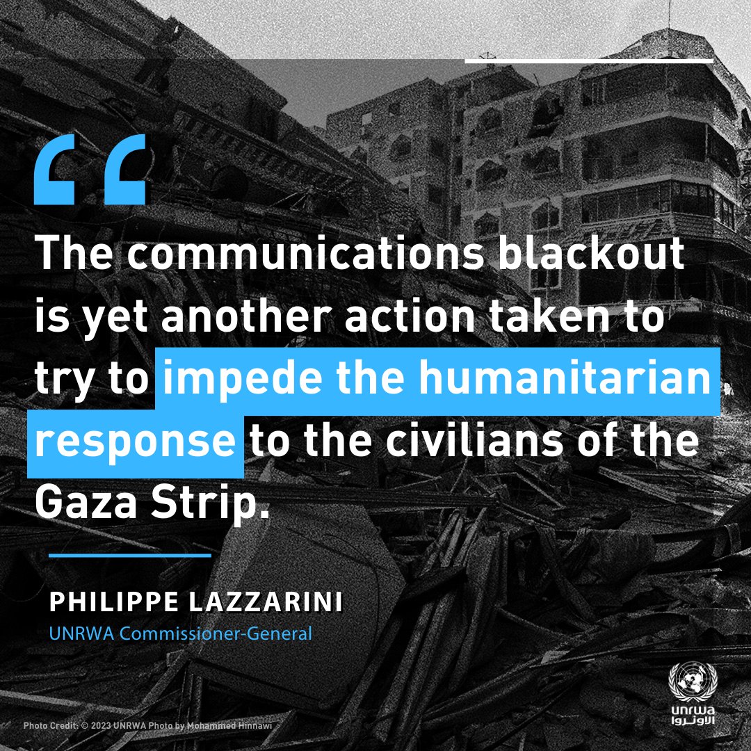 ⬇️@UNLazzarini message to our staff in📍#Gaza I am constantly hoping that this hell on earth will soon come to an end and that you and your families are safe. You are the face of humanity during one of its darkest hours. unrwa.org/newsroom/offic…