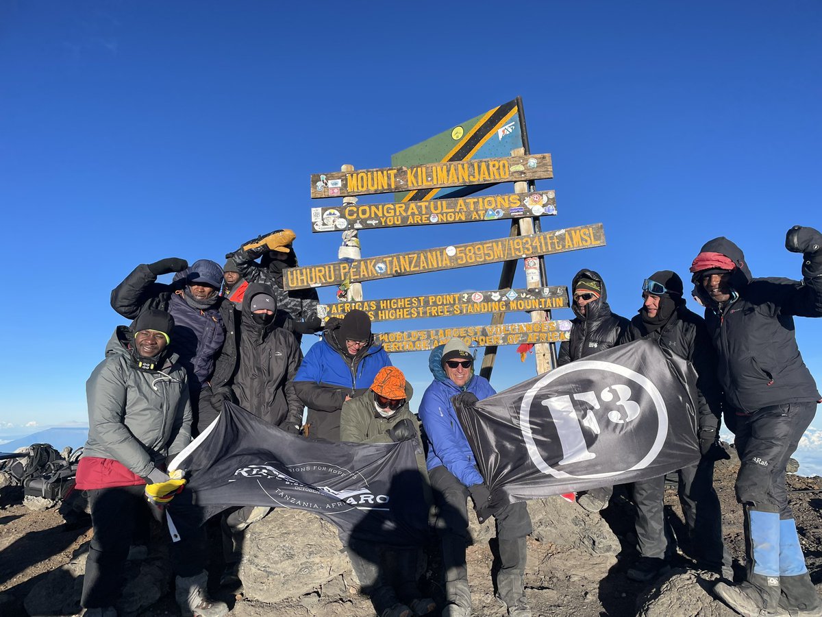 bond_designs's tweet photo. @F3Nation it’s in the books. The first F3 downrange Kilimanjaro is in the books. These 9 PAX Summited Kilimanjaro and raised $120,000 for clean water projects in East Africa. Love these PAX and I’d go to battle beside them any day! @F3BhmEast @F3Seattle @F3LehighValley @cspanf3 https://t.co/MIZd0Jbw44