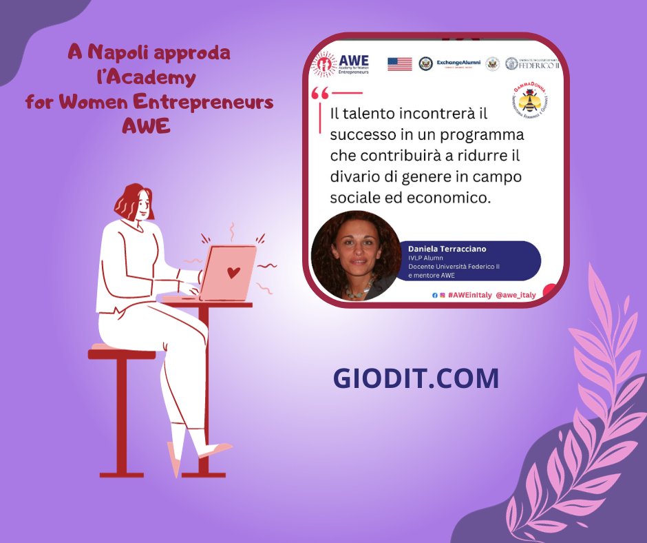 📌 A #Napoli, l’Academy (gratuita) per aspiranti imprenditrici: #AWE-Academy for Women Entrepreneurs

Per maggiori info:
▶️ tinyurl.com/bddjuxwb

#GioDiT

#startup #digitale #innovation #socialmedia #sostenibilità #ambiente #unina #WomanEntrepreneur