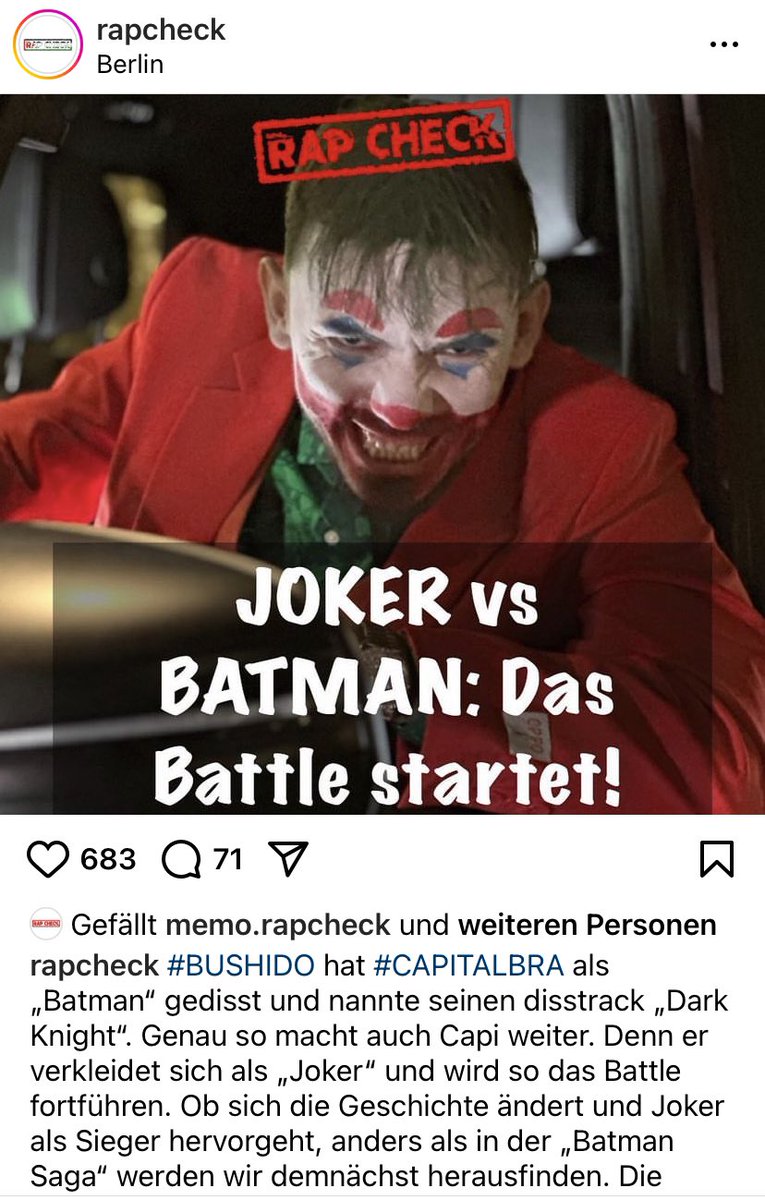 Warum nimmt Capi die Rolle des Jokers ein. Nicht zugehört oder Todessehnsucht? <a href="/bush1do1978/">Bushido</a> hat es doch im Track bereits angekündigt: „Doch bedenke, am Ende stirbt der Joker wie bei Dark Knight!“ Antwort Capi: „Ja, bitte!“
