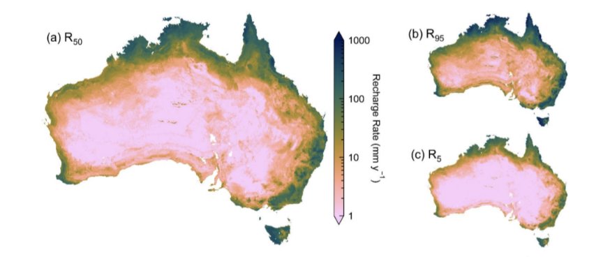 We mapped #groundwater recharge for  the Australian continent using ~200k groundwater chloride measurements + many spatial datasets using #RandomForest. Congratulations @stephen_lee502 

Very cool. Preprint available at egusphere.copernicus.org/preprints/2023…

@CDU_Research @RIELresearch @NCGRT