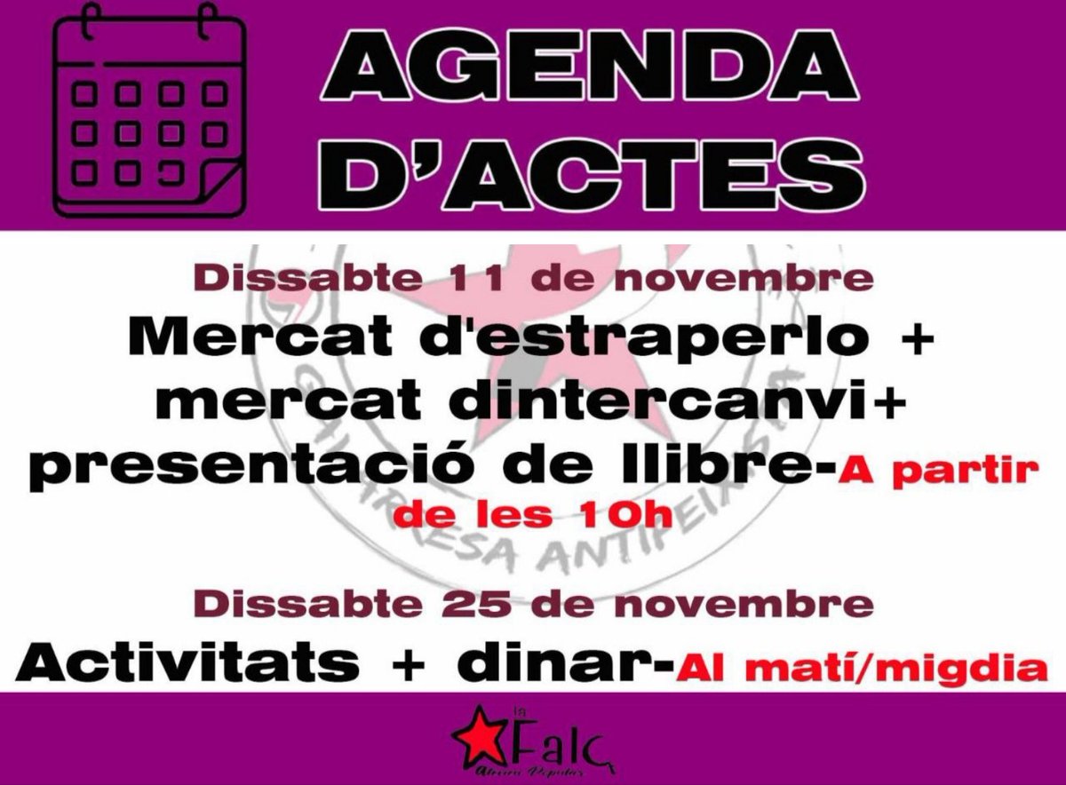 I aquí més actes pel novembre!
#Entretotestot