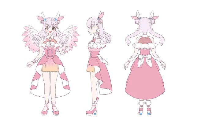見見見てえりりんatelierで擬似Vろきこちゃん衣装作ってもらったのシルエットが本当に綺麗で私の現実味の低いイラストからこんな…こんななるの!??襟から胸元のフリルからインナーのグラデ感からスカートのドレープまで素晴らしすぎませんかよくよく見てほしい(… 