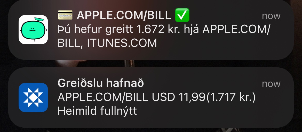 Reyndi að kaupa app með arion kortinu mínu annars vegar og indó kortinu hins vegar. Tæpar fimmtíu spöruðust sem hefðu annars farið í bull