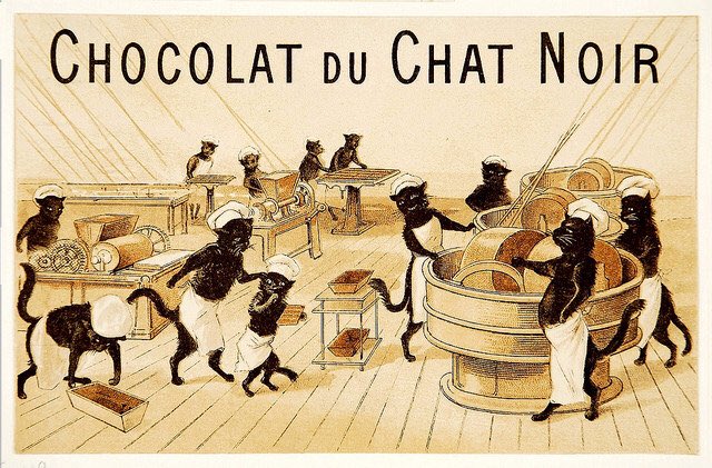 Today’s Vintage Ad With Unexpected Cats celebrates #NationalChocolateDay!