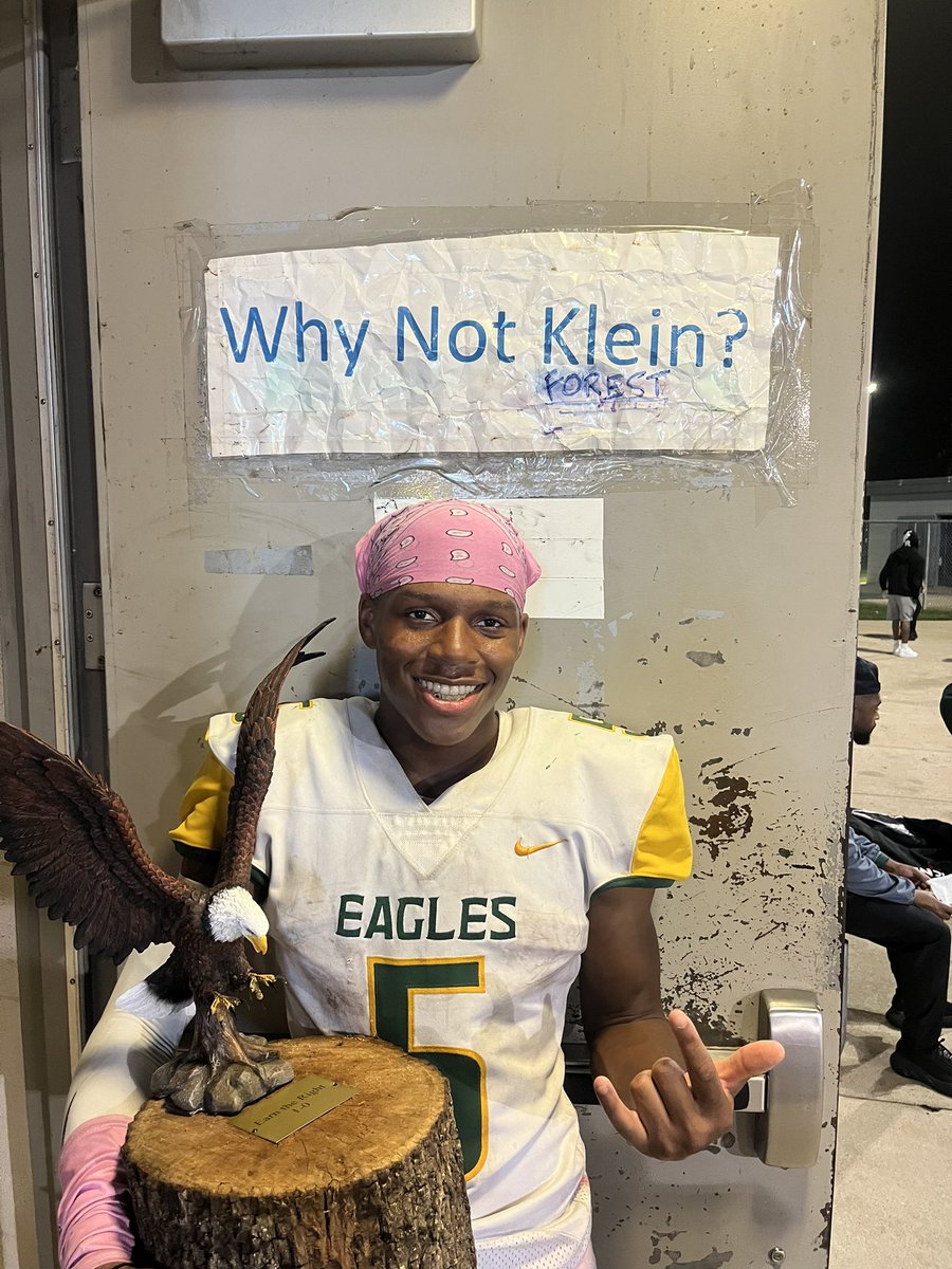 Why not Klein Forest? 
Nemo with the play of the game yesterday reminding us of that beast mode run with the Seahawks! #EarntheRight🦅🌲🟢🟡