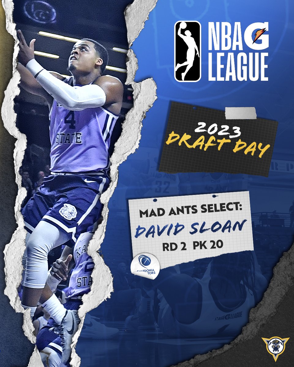With the 20th pick in the 2nd Round of the NBA G League Draft, the Mad Ants have selected David Sloan, who last played for the Caledonia Gladiators of the British BBL. #EmbraceTheGrind #DraftDay