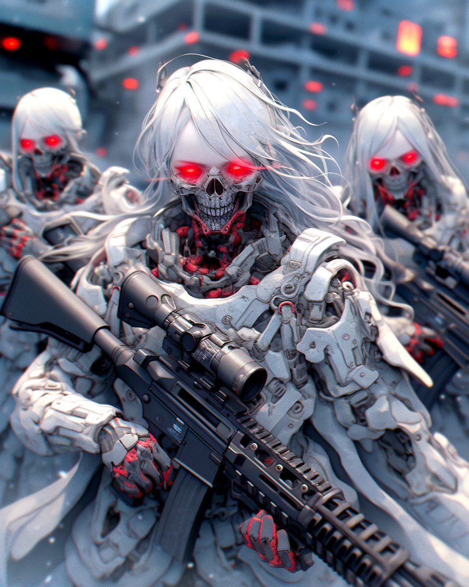 ai_altdims's tweet image. The Witchers.
#Mercs #Mercenary #Mercenaries #Soldier #Soldiers #GunsforHire #Guns #Weapons #Skulls #Red #White #Midjourney #Ai #AiArt #Niji #Sunday