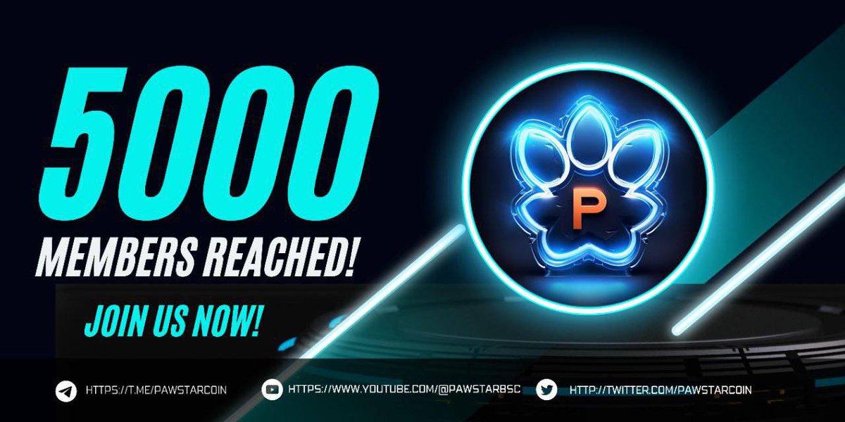 Today we reached a new milestone! We now have over 5000 members in our Telegram Group! 

t.me/pawstarcoin