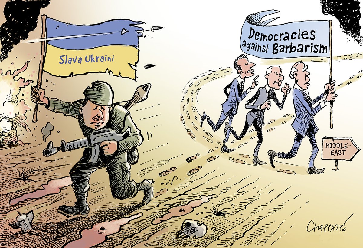 When the West comes to the rescue &gt; © Chappatte in <a href="/derspiegel/">DER SPIEGEL</a> , Germany &gt; chappatte.com/en/images/supp…