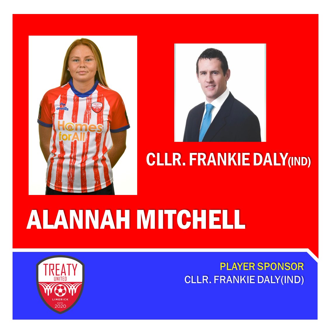 TreatyUnitedFC's tweet photo. Treaty United would like to thank some of our 2023 Senior Women's player sponsors 🤝

🔴 Alannah Mitchell - @CllrFrankieDaly  
🔵 Ciara McDonnell - @IFAC_Ireland
🔴 Ruth McDonnell -  @IFAC_Ireland
🔵 Grace McInerney - @SpecsaversIE Limerick https://t.co/OS4sX9aAvQ