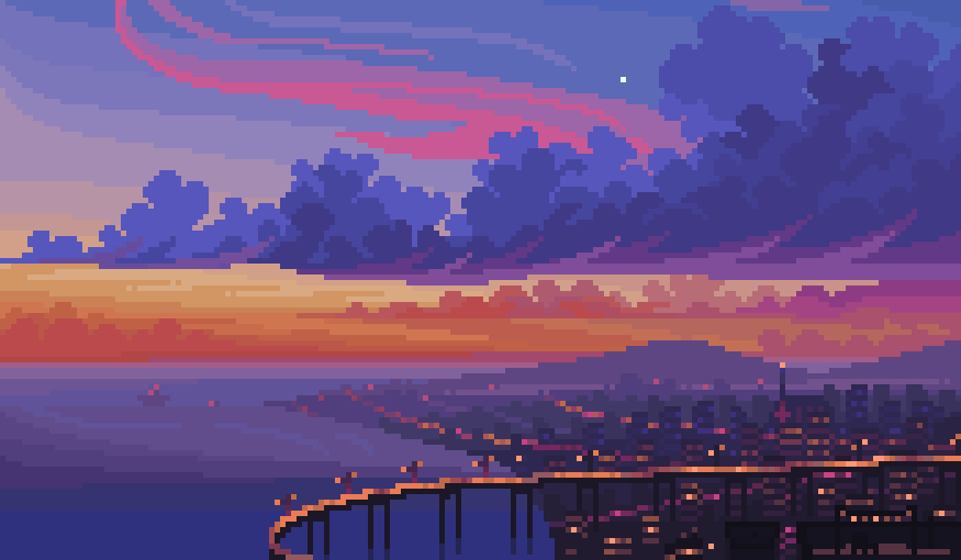 16pxl's tweet photo. sleepy city ✨ https://t.co/VfxOWtgmV4
