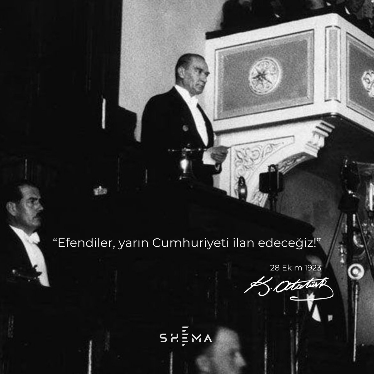 Ülkemizin çağdaş medeniyetler seviyesine yükseldiği, esenlik, barış içerisinde geçecek nice yüzyıllar geçirmesi için Tanrı'ya dua ediyoruz. 
Bize bu cumhuriyeti armağan eden Mustafa Kemal Atatürk ve bu yolda onunla yürüyen herkese en içten teşekkürlerimizle.

Yaşasın #Cumhuriyet!