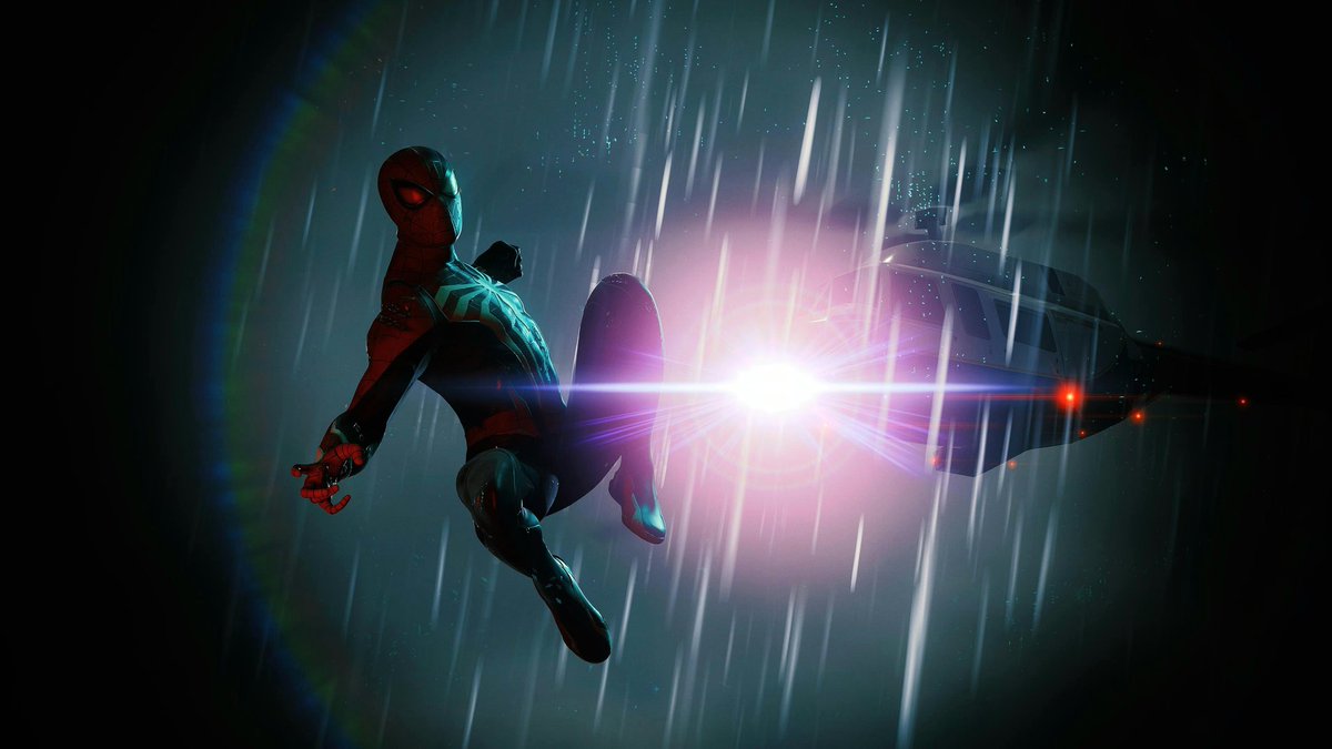 dieandreshoot's tweet photo. A hero in the spotlight 
🎮:#MarvelsSpiderMan2 
⚙️:@insomniacgames 
🗣:#InsomGamesCommunity #SpiderMan2 #SpiderMan2PS5 https://t.co/hr1ZujQB3y
