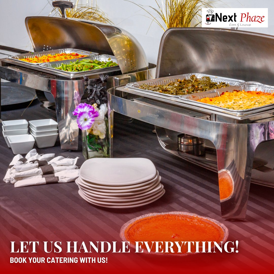 NextPhazeCafe's tweet photo. Fall is here, and so are our catering services! 🍂 Let us bring the taste of the South to your event with our by the pan options.

Explore our menu: https://t.co/jPk6OcvGpp https://t.co/A0oXiMi55l