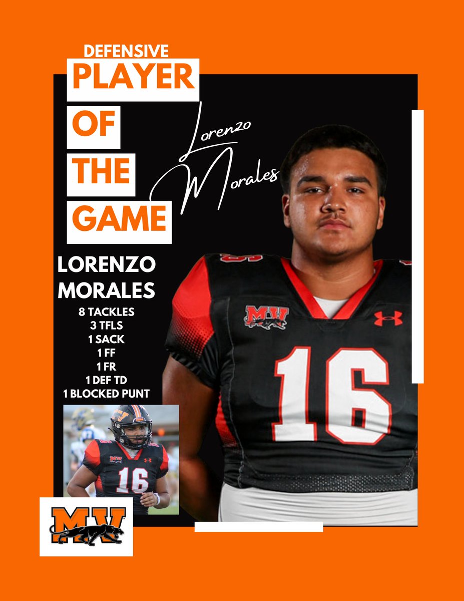 MVHSpanthersFB's tweet photo. The Defensive Player of the Game vs South San
@loady78 
#PantherTOUGH https://t.co/Pfv11YA6wk