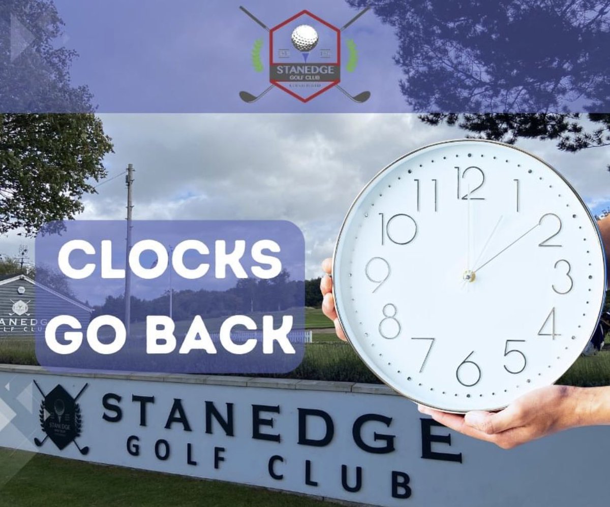 ⏰Clocks Go Back⏰ If you have a tee time booked tomorrow, bear in mind that the clocks go back at 1a.m. so make sure you're not too early for your tee time! If you do arrive early, not to worry! Pop into @tyzack_s for a hot drink and a bite to eat before your round!