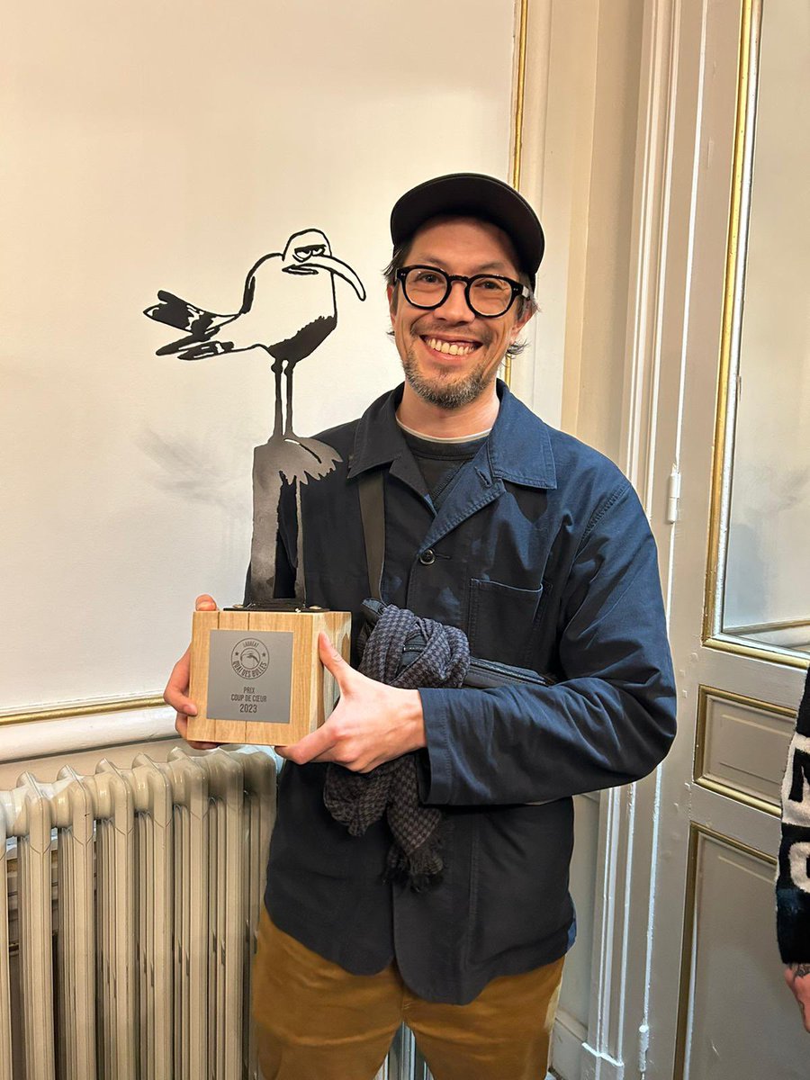 Félicitations à Guillaume Singelin (@guinoir) qui remporte le prix coup de cœur 2023 du festival @QuaidesBulles pour « Frontier » au @label619 🎉👏🏻