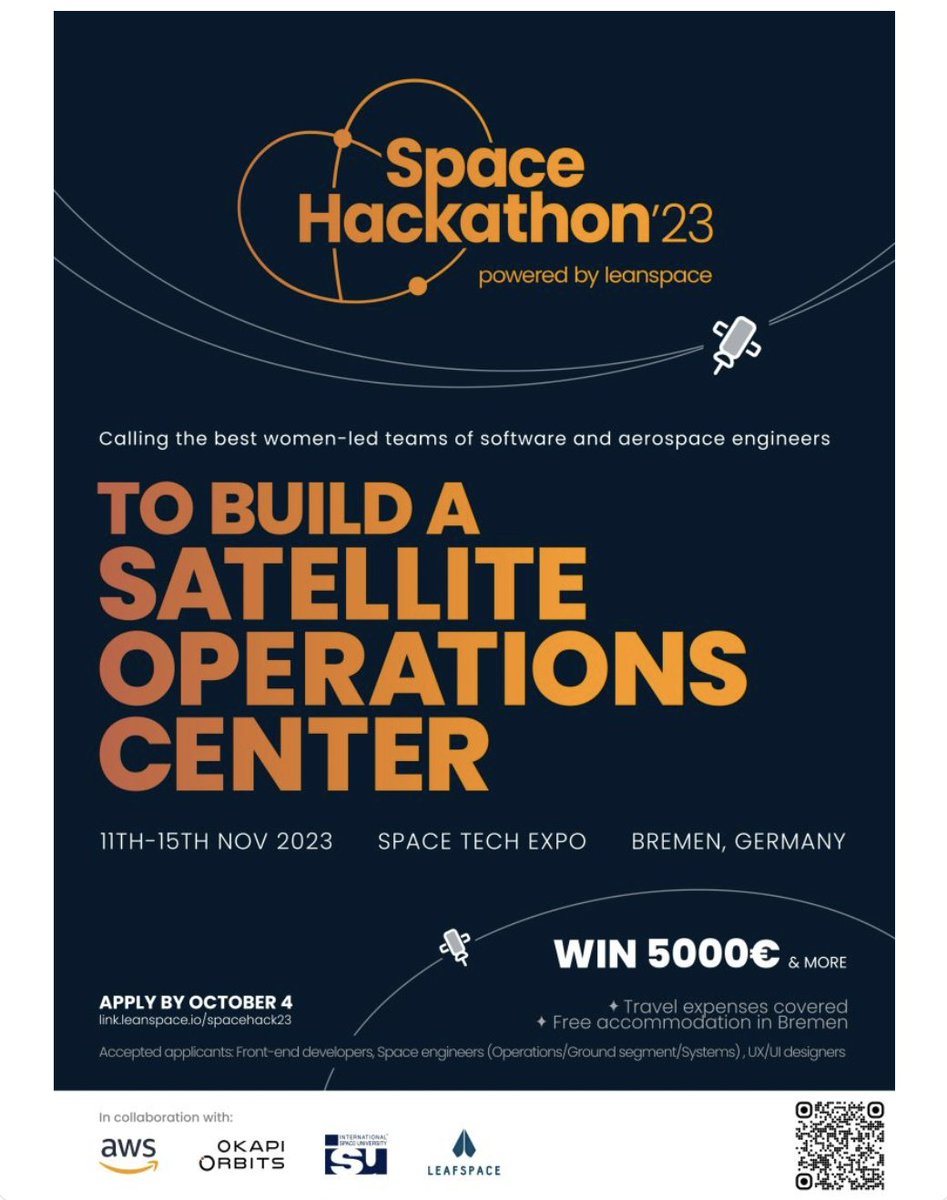 Space University (@isunet) on Twitter photo <a href="/leanspace_io/">Leanspace</a> Space Hackathon’23 in partnership with <a href="/ISUnet/">Space University</a> – Register! Don't miss out on your chance to win an incredible €5000 prize: lnkd.in/eWa646Nr
<a href="/awscloud/">Amazon Web Services</a>
<a href="/OkapiOrbits/">OKAPI:Orbits</a>
<a href="/leaf_space/">Leaf Space</a> <a href="/leanspace_io/">Leanspace</a> Space Hackathon’23 in partnership with <a href="/ISUnet/">Space University</a> – Register! Don't miss out on your chance to win an incredible €5000 prize: lnkd.in/eWa646Nr
<a href="/awscloud/">Amazon Web Services</a>
<a href="/OkapiOrbits/">OKAPI:Orbits</a>
<a href="/leaf_space/">Leaf Space</a>