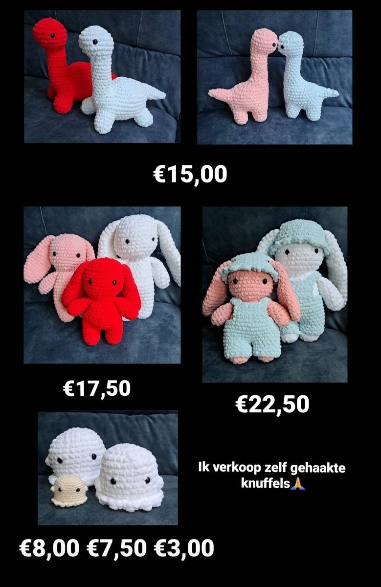 Omdat de hobby van de 16yo uit de hand begint te lopen moet ze van mij haar voorraad knuffels verkopen. Eerder mag er geen nieuwe garen besteld worden 🙃