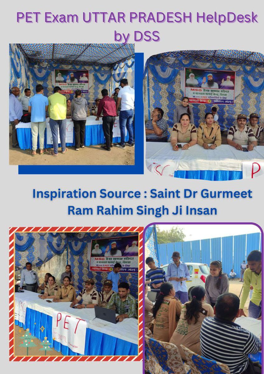 Anju_GoyalAg's tweet image. Servants of Dera Sacha Sauda have set up #PETHelpDesk for exam going on in #PETExamUttarPradesh today. There they are helping the students reach the center on time for the exams, guiding the buses, providing refreshments and providing medical assistance.