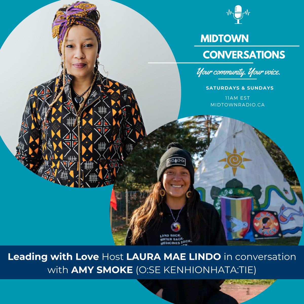Leading with Love: <a href="/LauraMaeLindo/">Laura Mae Lindo</a> in Conversation with <a href="/amysmoke1/">Amy Smoke</a>. 

In this episode, Host Laura Mae sits down with Amy Smoke, Co-founder of Land Back Camp.

On midtownradio.ca Saturday/Sunday at 11am EST.