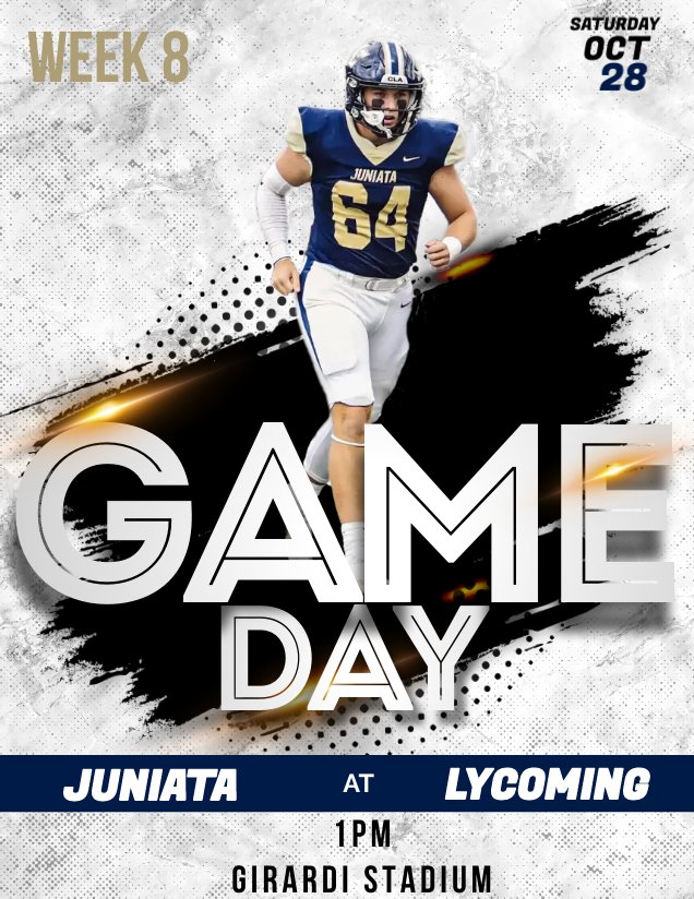 JuniataFootball's tweet photo. Week 8! The Eagles travel to Williamsport to face off against the Lycoming Warriors at 1PM.  Tune into the live stream: https://t.co/RjeMZziUQA https://t.co/YbfrWXp9qZ