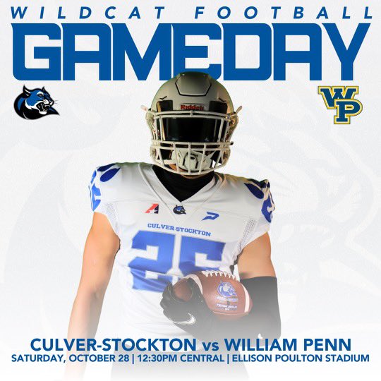Homecoming for The Wildcats! ⌚️: 12:30pm Central 🏟️: Poulton Stadium 🆚: William Penn 💻: heartconferencenetwork.com/cs/