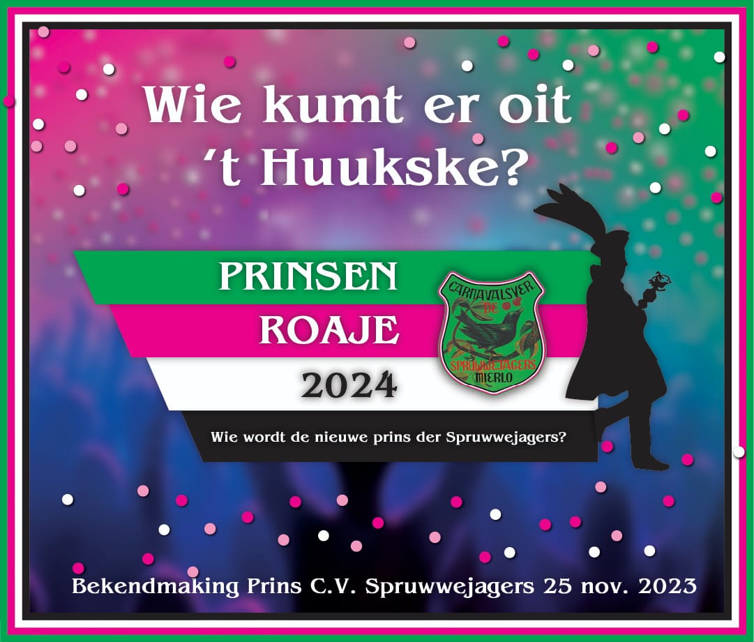 Wie wordt de opvolger van Prins Perry D'n Urste?

Op zaterdag 25 november, omstreeks 23.11 uur, zal de nieuwe Prins der Spruwwejagers aan u worden voorgesteld! 

Binnenkort zullen zowel online als in de kranten 11 tips verschijnen!
#fijnfisjenie #kersenrijk #mierlo