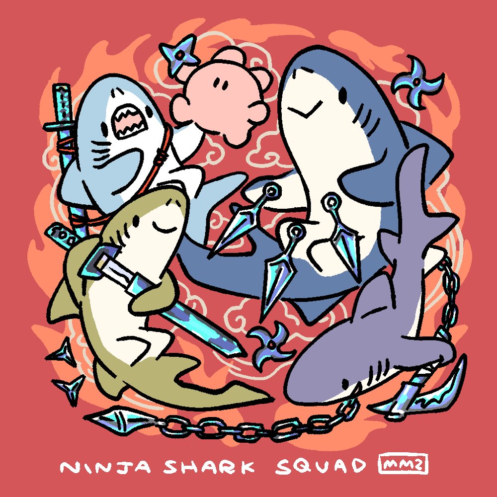 「Day 28 Ninja Shark 忍者サメ! #Sharktober #Sh」|サメとメンダコ🦈🐙namelessmm2のイラスト