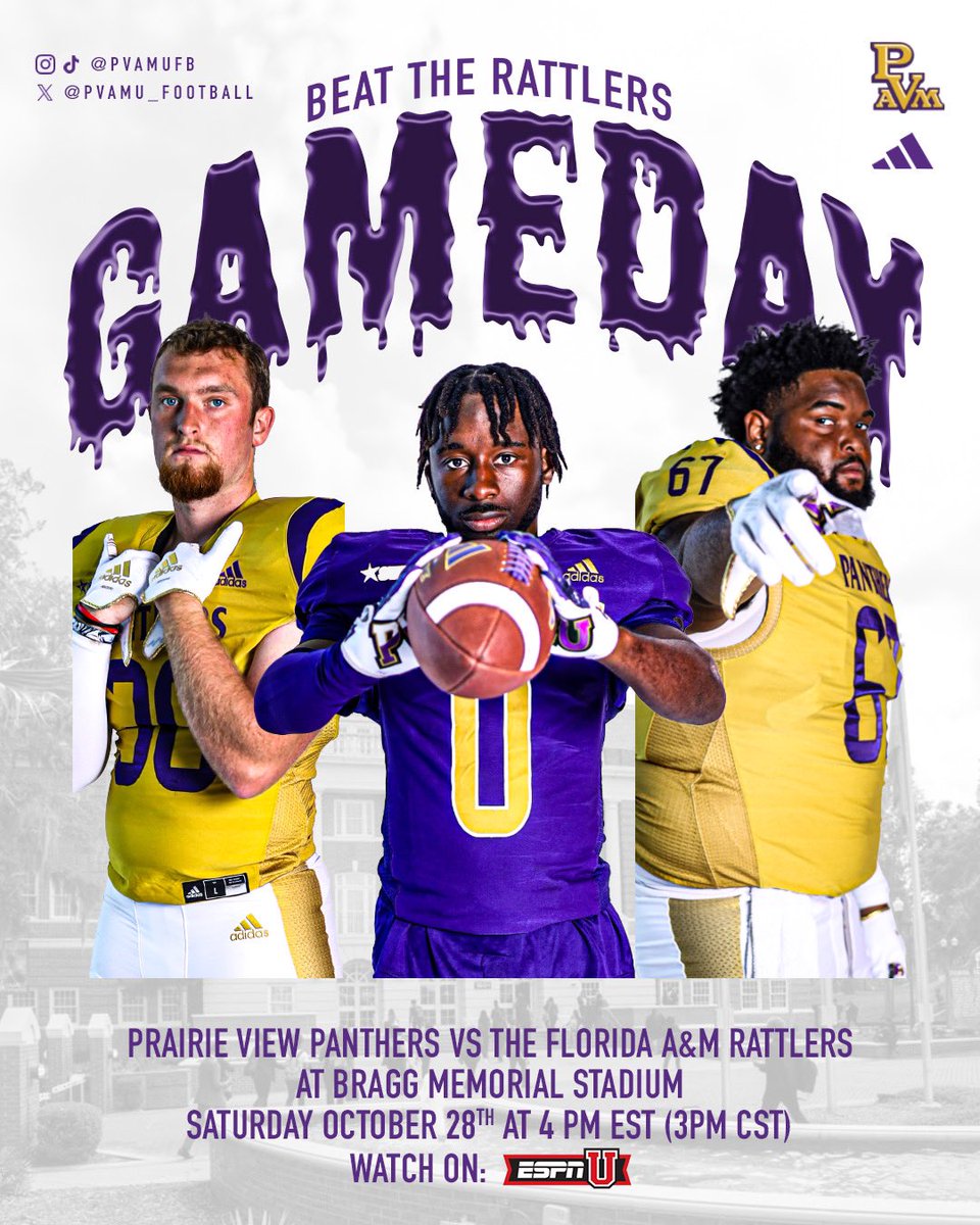 pvamufb_'s tweet photo. Did Someone call about a Snake Problem? It’s GAMEDAY IN BRAGG 😈

🆚Florida A&amp;M University 
⏰4PM EST / 3PM CST
🏟️Bragg Memorial Stadium 
📺ESPNU

#FillInTheGap | #PVAMUFootball https://t.co/ZYeOLfoFER