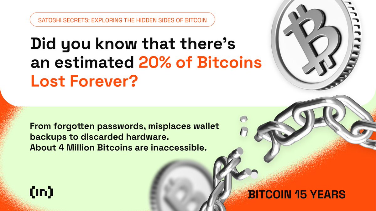 🔥 Satoshi Secrets Revealed! 🔥

Around 20% of all Bitcoins are believed to be lost forever! That's over 4 million Bitcoins inaccessible due to forgotten passwords, misplaced backups, and more. Imagine losing a hard drive with 7,500 Bitcoins! 😱

#SatoshiSecrets #LostBitcoins