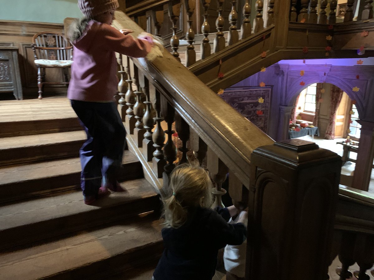 NQheadT's tweet photo. @NunningtonHall I’m sure your team thought they were on to a great idea here - disguising tedious labour as fun activities for children. Unfortunately they hadn’t met our girls who proceeded to carefully spread leaves all over the grass and dust all over the stairs! https://t.co/jxNuIsdLrH