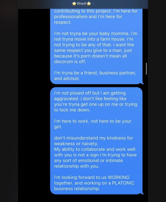 So a model sets boundaries, asks you to be professional, reiterates that this is work and not a hook