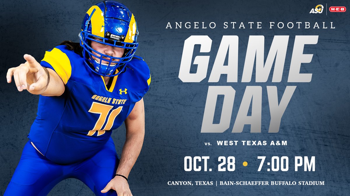 GAMEDAY!!! The Rams are back in action as they look to take down the Buffs on the road! #PullTheRope 

🏈: vs. West Texas A&amp;M
🕕: 7 p.m. - Tonight  
📍: Canyon, Texas
🏟️: Bain-Schaeffer Buffalo Stadium
📊: statbroadcast.com/events/statbro…
💻: lonestarconferencenetwork.com/asu/