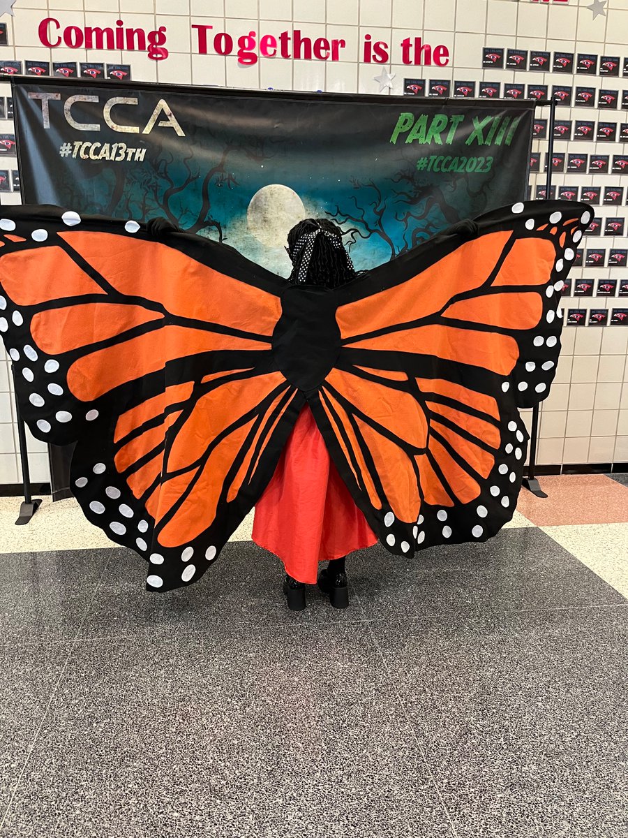 Spreading my butterfly wings at TCCA! @TCCAConf @AldineISD @LaPromesa_AISD #tccacostume #butterfly #TCCA2023