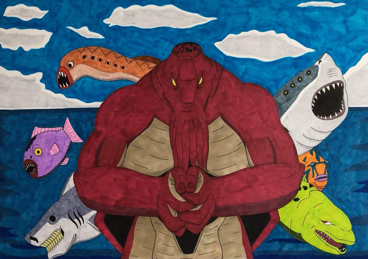 NightSickle66's tweet image. "La Horde silurienne contient une infinité de familiers."

Dagon invoquant sa Horde silurienne 🐙

#Dagon
#陀艮 
#DagonFanart
#HordeSilurienne
#死累累湧軍
#JujutsuKaisen 
#呪術廻戦
#JujutsuKaisenSeason2
#JujutsuKaisenFanart