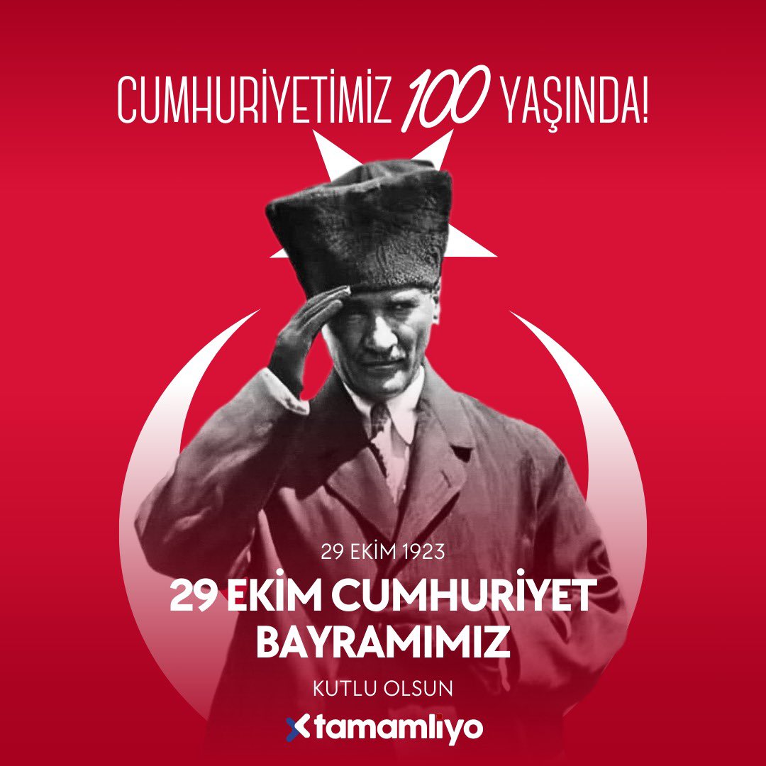 🇹🇷 Türkiye Cumhuriyeti'nin 100. yılını coşkuyla kutluyoruz! 🎉 Bugün, ülkemizin bağımsızlığını ve demokrasisini simgeleyen bu önemli günü birlikte kutlama fırsatı bulduğumuz için gururluyuz. 🇹🇷

#29ekim #29EkimCumhiyetBayramı