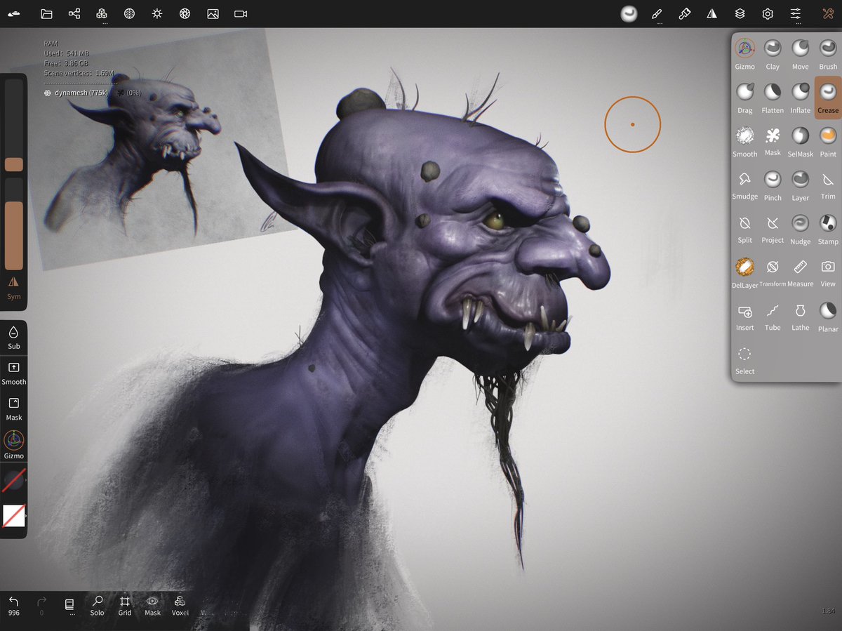 ArthurGatineau's tweet photo. Saturdays are made for this #nomadsculpt #gamedev 

First sculpt ever on @nomadsculpt and this is insanely satisfying 🤌🏼

Concept by the awesome @ArtEastburn https://t.co/6gFiay5yRF