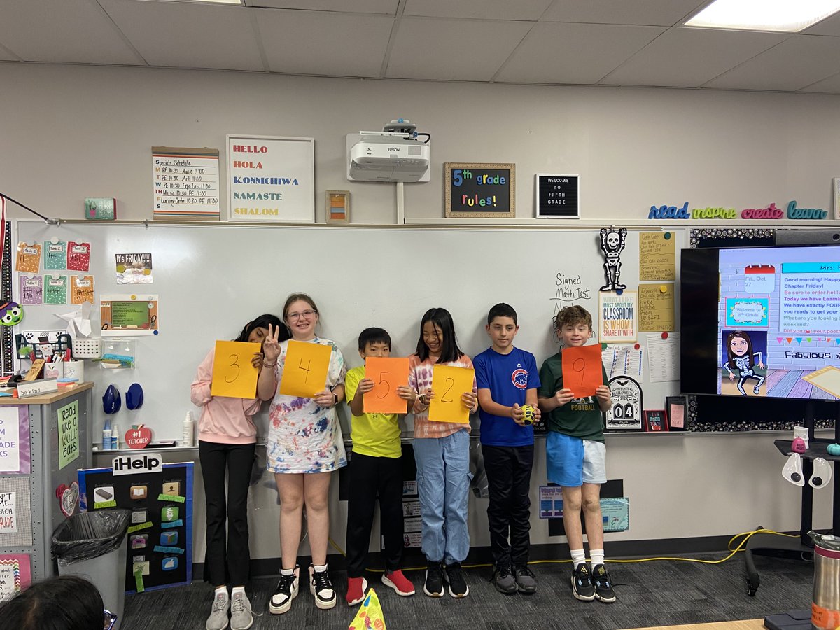 Learning the concept of multiplying and dividing by powers of ten with human decimals! The order of the digits don't change, just the "human decimal!" #inspire96